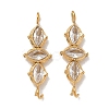 304 Stainless Steel Pave Clear Cubic Zirconia Connector Charms LS-SA-CBAE491-01G-1