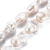 Natural Baroque Pearl Keshi Pearl Beads Strands PEAR-S019-04B-2