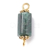 Natural Emerald Connector Charms PALLOY-JF01372-2