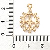 Brass Micro Pave Clear Cubic Zirconia Pendants ZIRC-U003-01G-09-3