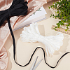 25M 2 Colors Flat Polyester Elastic Cord with Flower Edge OCOR-BC0006-90-5
