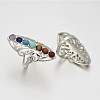 Chakra Jewelry
Vintage Filigree Brass Gemstone Wide Band Rings X-RJEW-N022-01-FF-1