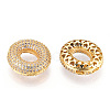 Brass Micro Pave Cubic Zirconia Pendants KK-N254-06G-O-2