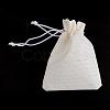 Polyester Imitation Burlap Packing Pouches Drawstring Bags ABAG-R005-14x10-21-2