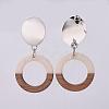 Resin & Wood Dangle Earrings EJEW-JE03022-01-2