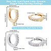 Beebeecraft 12Pcs 2 Colors Brass Micro Pave Clear Cubic Zirconia Huggie Hoop Earring Findings KK-BBC0012-09-2