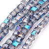 1 Strand Electroplate Glass Beads Strands X-EGLA-D018-4x4mm-16-1