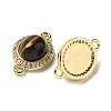 Brass Micro Pave Clear Cubic Zirconia Connector Charms KK-R210-23G-2