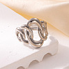 201 Stainless Steel Oval Link Chain Cuff Rings FS-WG16057-16-1