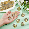 40Pcs Tibetan Style Hollow Alloy Pendants TIBEP-FH0001-29AG-3