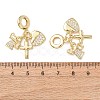Ocean Brass Micro Pave Clear Cubic Zirconia European Dangle Charms KK-H278-03G-03-3