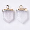 Natural White Jade Pointed Pendants X-G-N326-34M-2