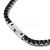 Black Cubic Zirconia Tennis Bracelet BJEW-M301-01P-01-3