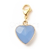 Natural Gemstone Heart Pendant Decorations HJEW-JM00687-3