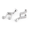 Rhodium Plated 925 Sterling Silver Micro Pave Clear Cubic Zirconia Musical Note Charms wit S925 Stamp STER-T007-30P-2