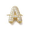 Brass Micro Pave Cubic Zirconia Letter Links KK-I717-04A-1