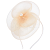 Hat Flower Mesh Organza Feathers on a Hair Band Party Headwear for Girls and Women OHAR-WH0051-009-6