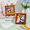 Olycraft 2 Sets 2 Style Panda Photo Frame Needle Felting Kit for Beginners DIY-OC0012-05-5