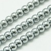 Non-magnetic Synthetic Hematite Beads Strands G-K015-3mm-02-1