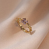 Clover Brass Pave Cubic Zirconia Finger Rings FS-WGDD50E-01-1