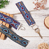 3Pcs Vintage Polyester Ribbon Keychain KEYC-TAC00048-8