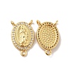 Long-Lasting Rack Plating Brass Micro Pave Cubic Zirconia Chandelier Component Links KK-B059-20G-2