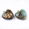 Assembled Bronzite and Aqua Terra Jasper Pendants G-T111-04B-2