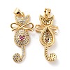 Brass Micro Pave Clear Cubic Zirconia Pendants X-ZIRC-Z018-21G-2