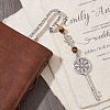 Mother's Day Key & Infinity Love Heart Pendant Bookmark with Gemstone AJEW-JK00259-4