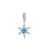 TINYSAND 925 Sterling Silver Snowflake European Dangle Charms TS-P-225-1