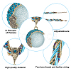 5Pcs 5 Style Resin Imitation Cat Eye Flat Round Pendant Necklaces Set NJEW-AN0001-12-3