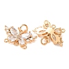 Brass Pave Clear Cubic Zirconia Butterfly Chandelier Component Links CU-CBAEC99-12G-2