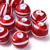 Opaque Striped Acrylic Beads MACR-S373-27C-01-3