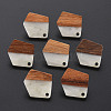 Two Tone Resin & Walnut Wood Stud Earring Findings MAK-N032-032-2