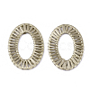 Handmade Raffia Woven Linging Rings WOVE-Q077-22-2