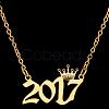 Crown Birth Year 201 Stainless Steel Pendant Necklaces for Women FS-WG4E8F2-38-1