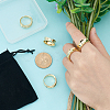 5Pcs Brass Wave Open Cuff Ring for Women RJEW-UN0002-33LG-4