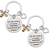 Teachers' Day Alloy Enamel Bee Pendant Keychain KEYC-WH0032-49-1