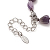 Natural Amethyst & Pearl & Cubic Zirconia Tree of Life Pendant Necklace NJEW-JN04335-01-4