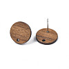 Walnut Wood Stud Earring Findings MAK-N033-008-4