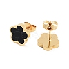 Flower Resin Stud Earrings EJEW-K281-01G-03-2