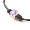 Plum Blossom Acrylic Enamel Beaded Cord Bracelet BJEW-JB07851-4