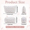 2Pcs 2 Styles Portable Travel Polyester Cosmetic Zipper Storage Clutch Bags ABAG-CY0001-01B-2