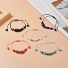 Natural & Synthetic Mixed Gemstone Chips & Cross Braided Bead Bracelet for Women BJEW-JB09254-2