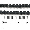 Grade A Round Frosted Natural Black Agate Beads Strands X-G447-2-2