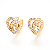 Brass Micro Pave Clear Cubic Zirconia Cuff Earrings KK-T074-34G-2