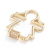 Brass Micro Pave Clear Cubic Zirconia Screw Carabiner Lock Charms ZIRC-I041-07G-3