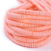 Flat Round Handmade Polymer Clay Beads CLAY-R067-6.0mm-18-4