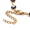Enamel Oval with Evil Eye Link Chains Bracelet BJEW-P271-04G-4