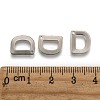 Tarnish Resistant 304 Stainless Steel Letter Charms STAS-O072-D-3